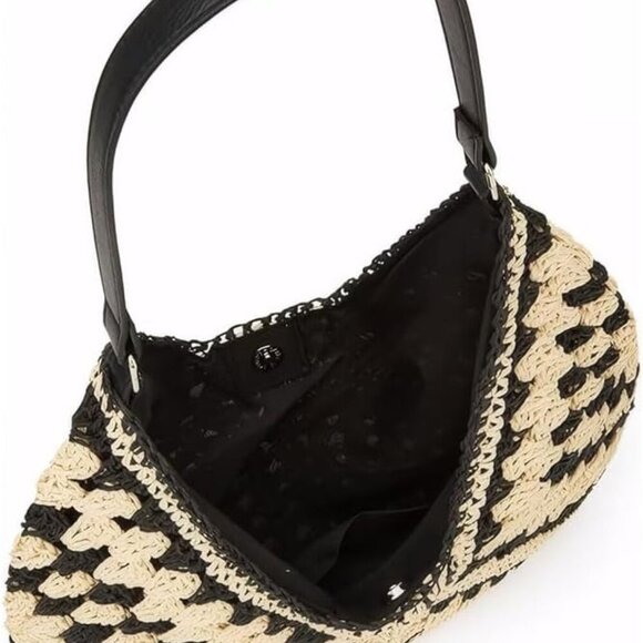 Straw Woven Hobo Bag Women Beach Travel Shoulder Purse Handmade Tote - Picture 4 of 8